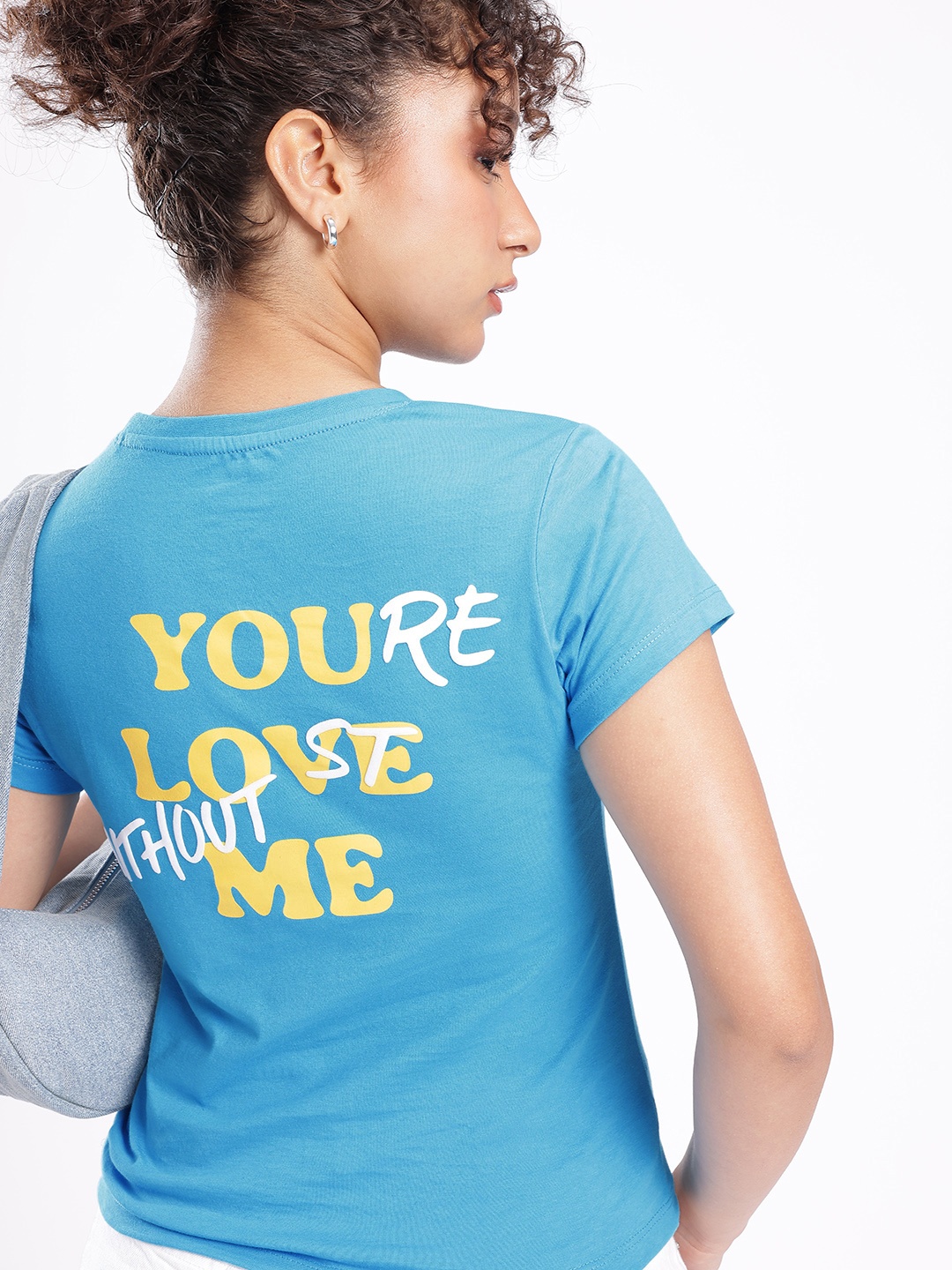

glitchez Chic Attitude Printed T-shirt, Blue