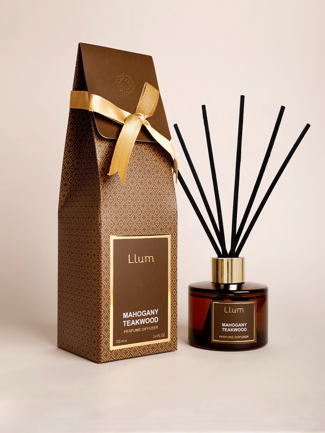 

LLUM Mahogany Teakwood Reed Diffuser Set - 100 ml, Brown