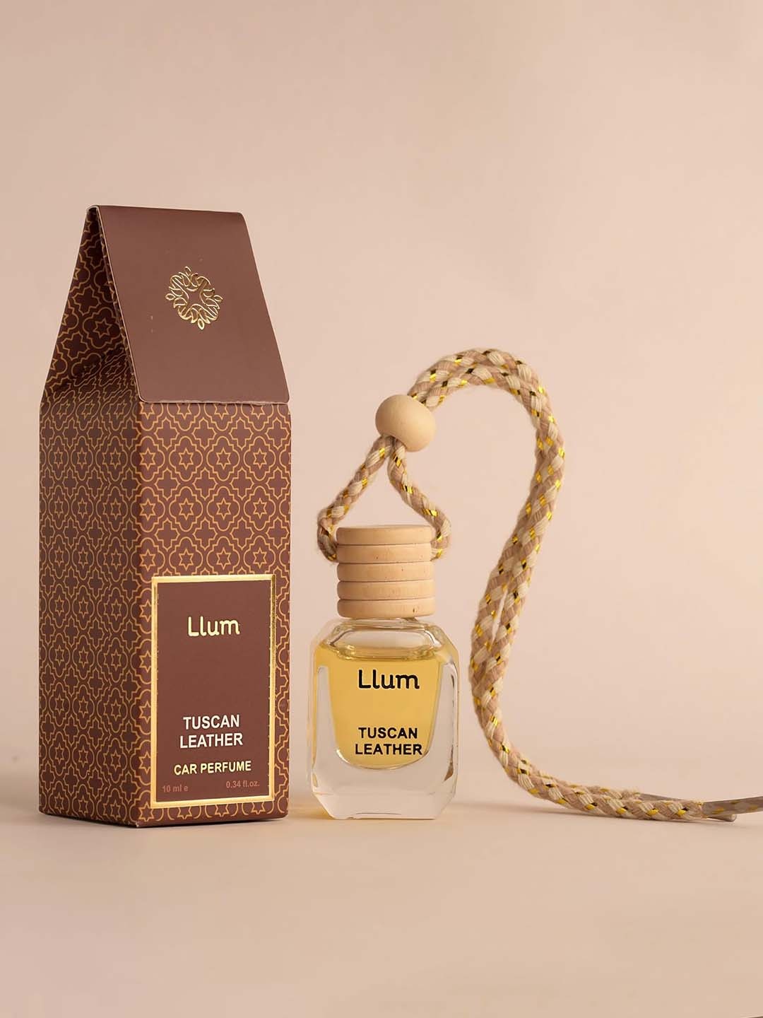 

LLUM Tuscan Leather Hanging Car Air Freshener - 10 ml, Brown