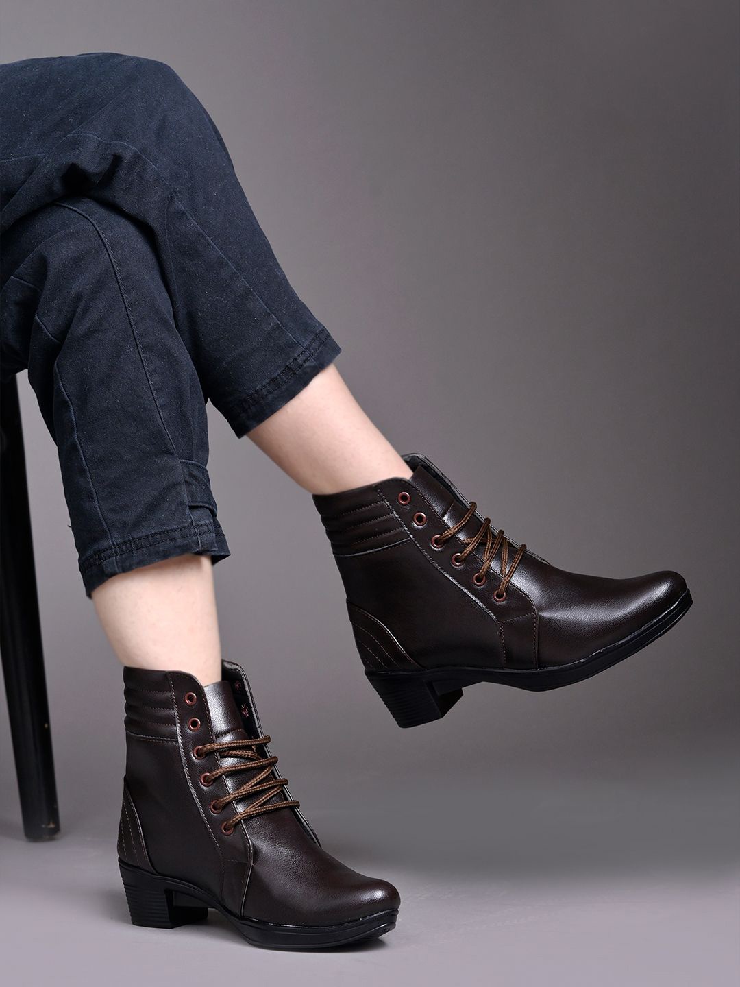 

Shoetopia Women Block Heeled Regular Boots, Brown