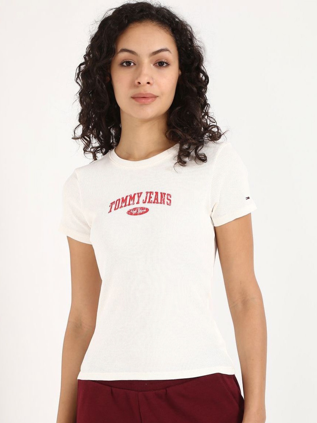 

Tommy Hilfiger Women Typography Slim Fit T-shirt, White