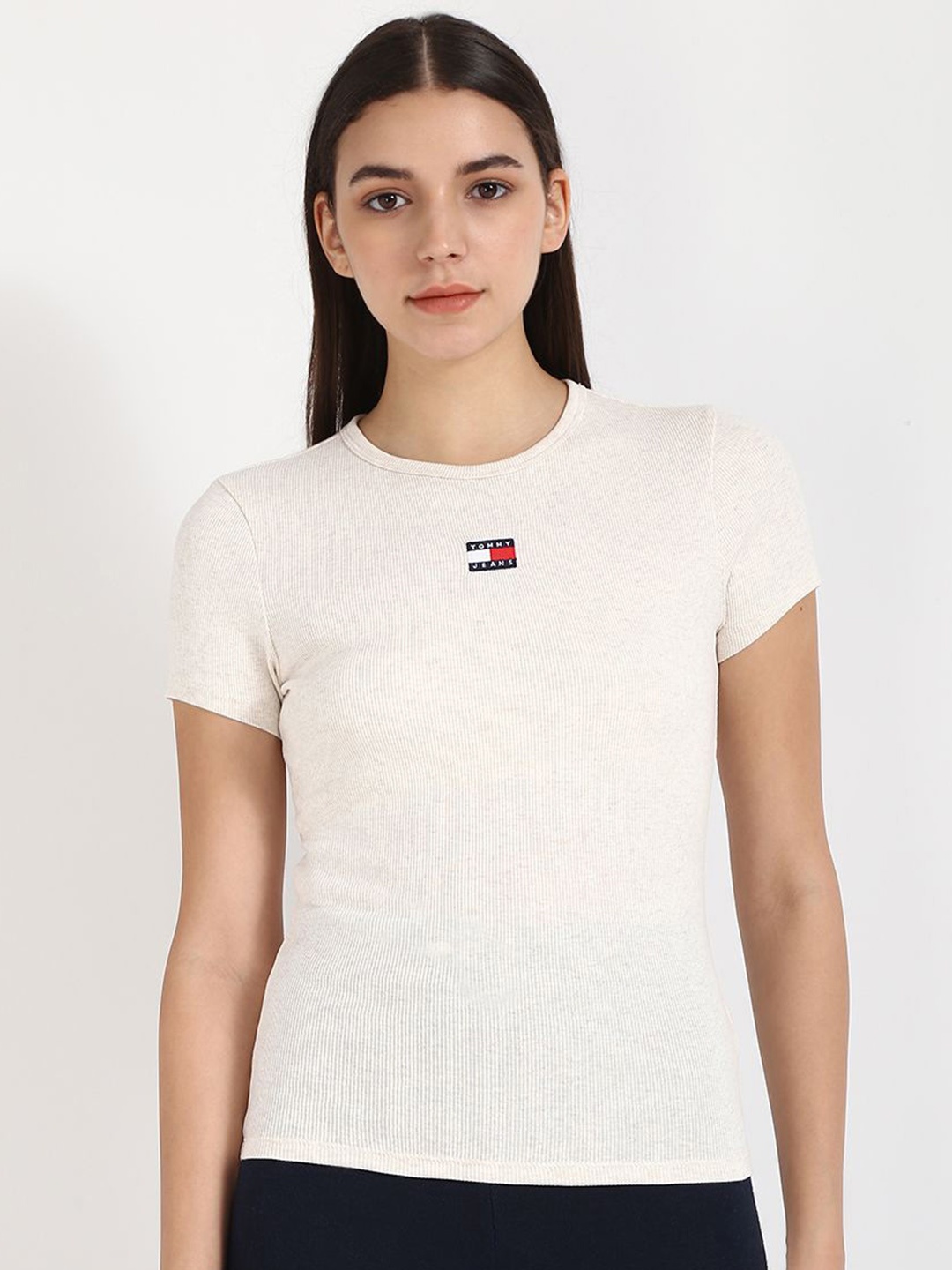 

Tommy Hilfiger Women Sports Slim Fit T-shirt, Beige