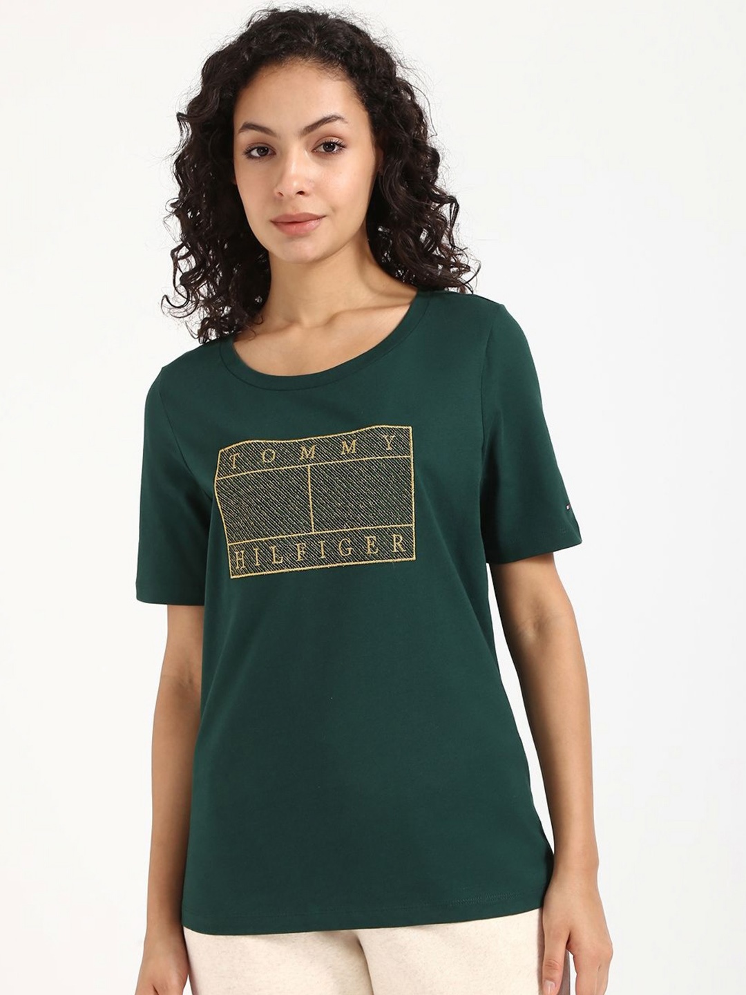 

Tommy Hilfiger Women Applique T-shirt, Green