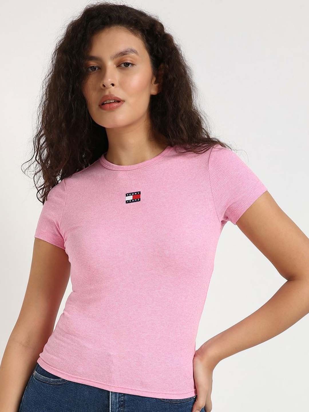 

Tommy Hilfiger Women Pockets Slim Fit T-shirt, Pink