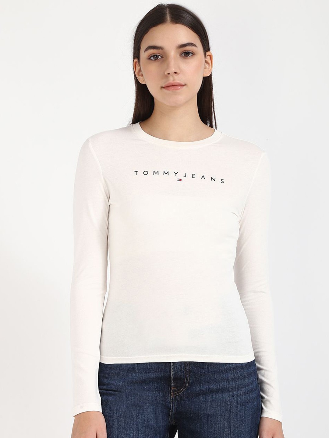 

Tommy Hilfiger Women Typography Slim Fit T-shirt, White