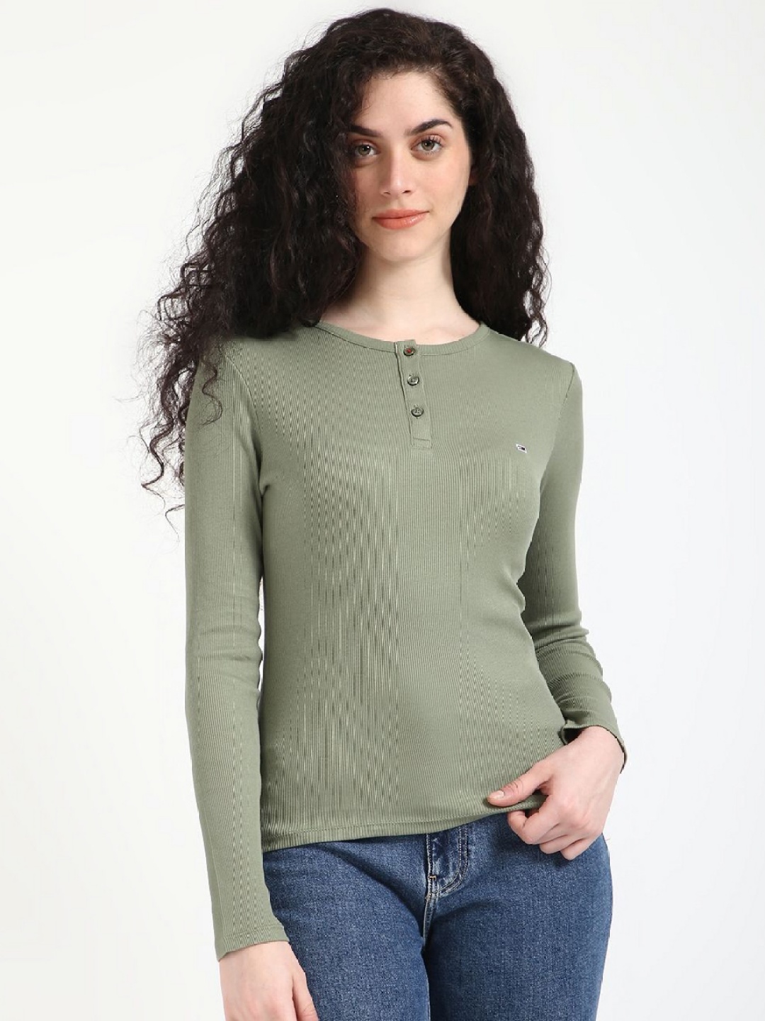 

Tommy Hilfiger Women Pockets Slim Fit T-shirt, Green
