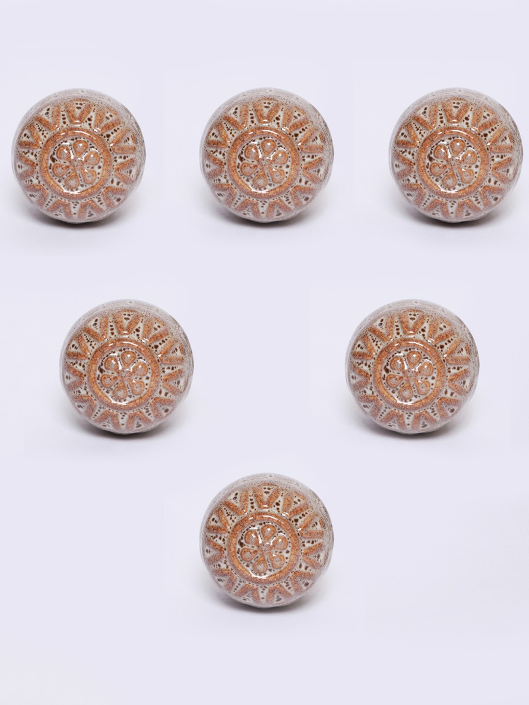 

MODEFE Brown 6 Pieces Textured Ceramic Knobs