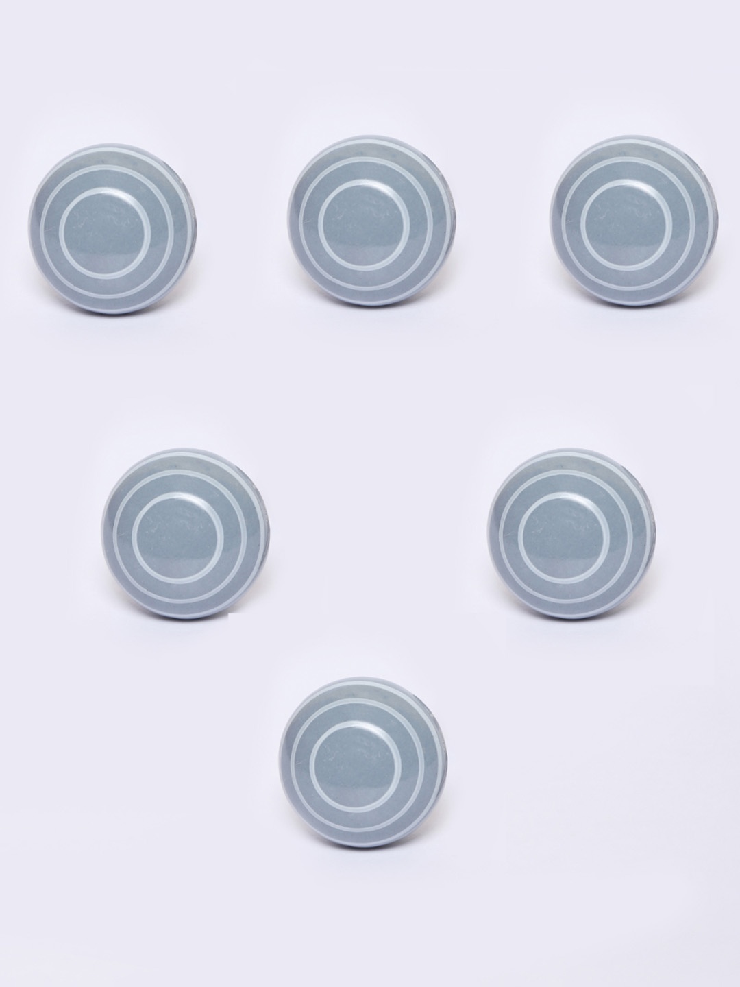 

MODEFE Grey & White 6 Pieces Printed Ceramic Door Knobs