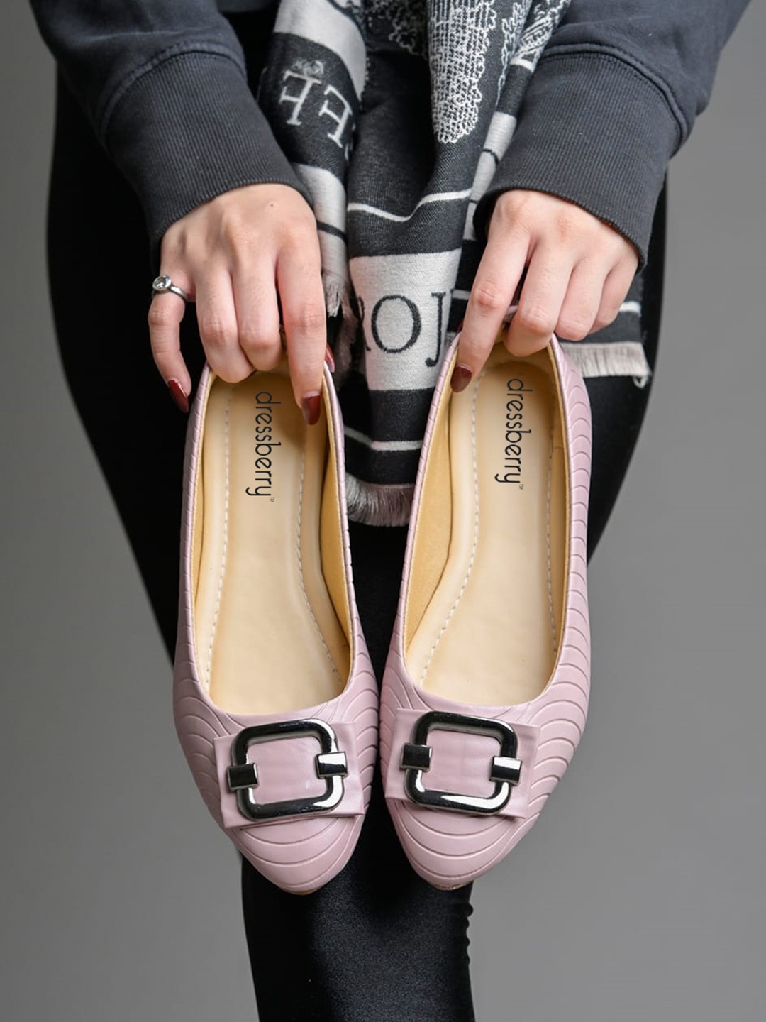 

DressBerry Women Textured Ballerinas Flats, Lavender
