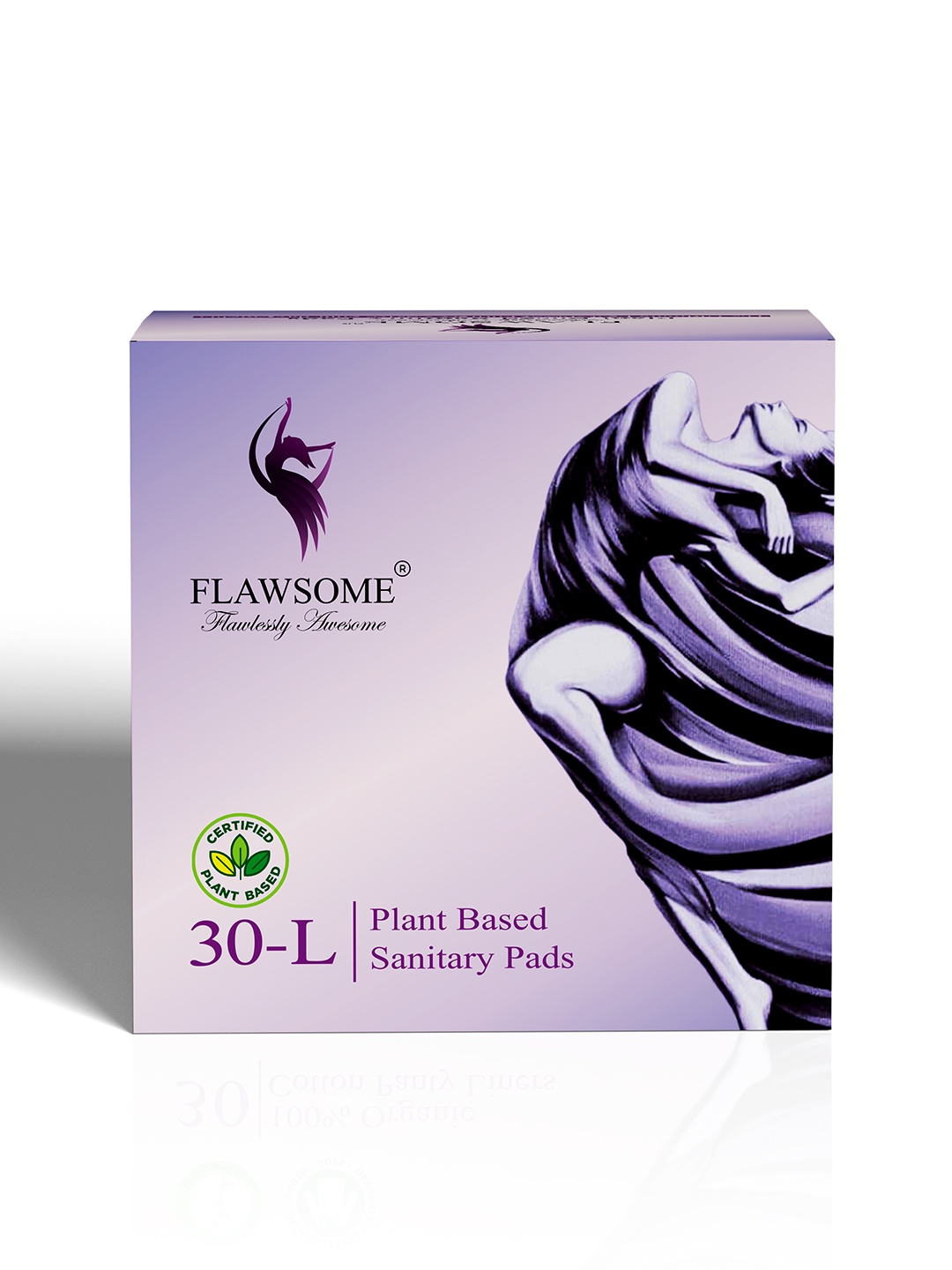 

Flawsome Rash-Free By Gynecologist Plant Based Leakproof Sanitary Pads- 30 Pads- L, White