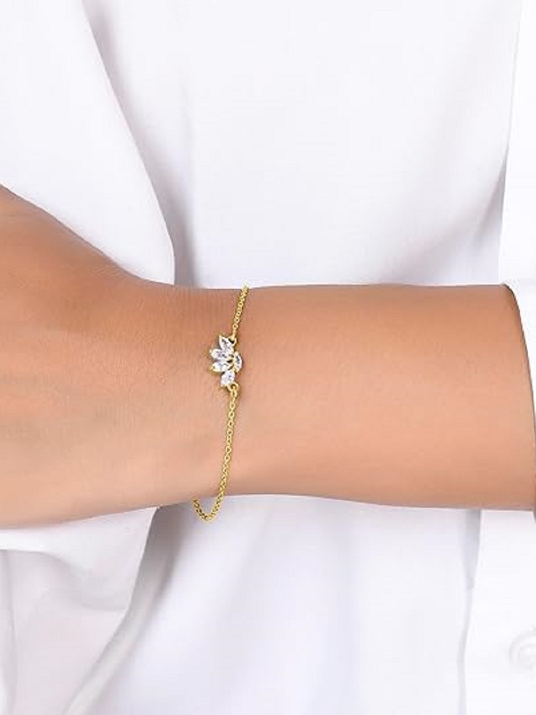 

ROOVI Women Sterling Silver Gold-Plated Charm Bracelet