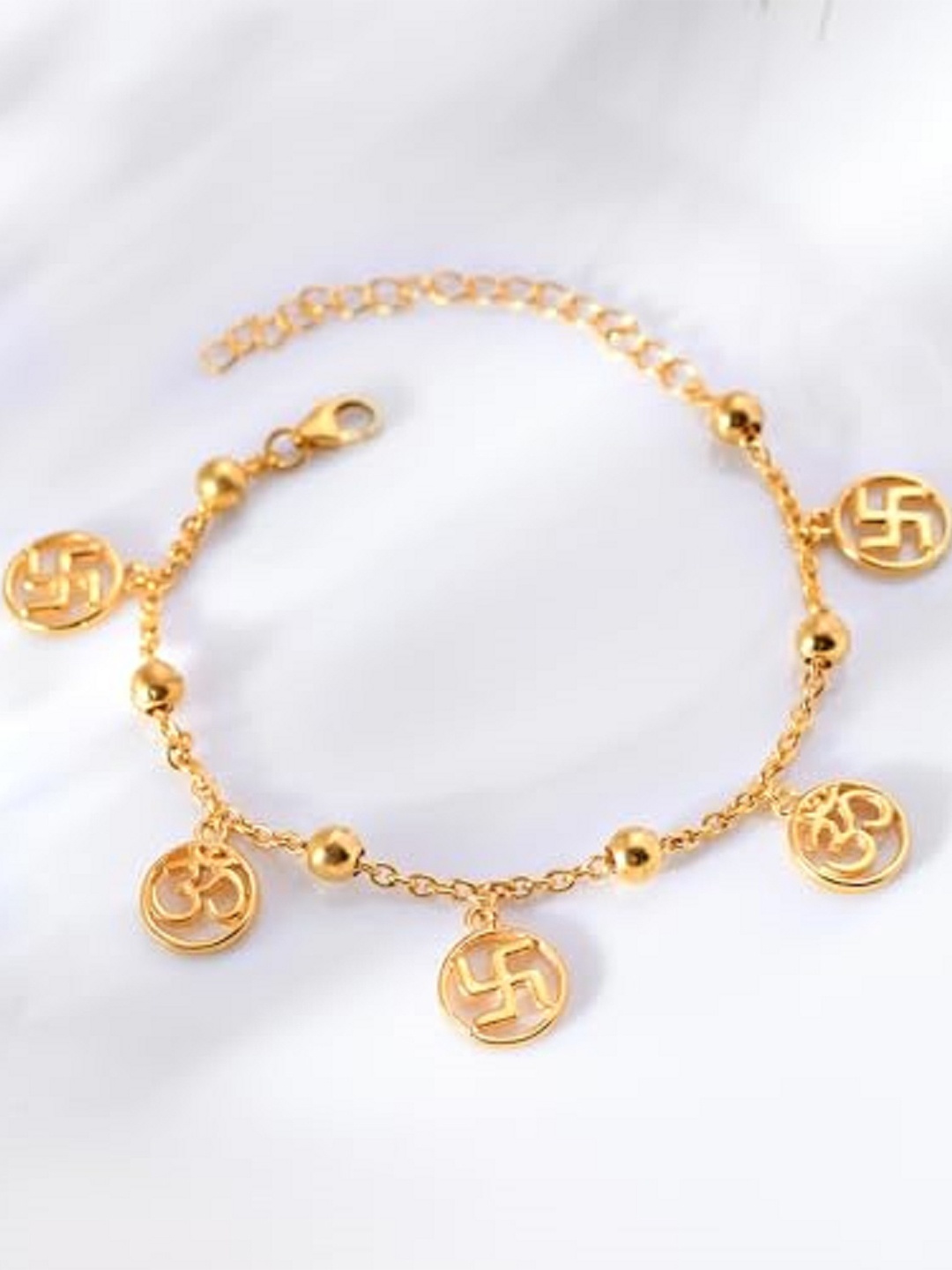 

ROOVI Women Sterling Silver Gold-Plated Charm Bracelet