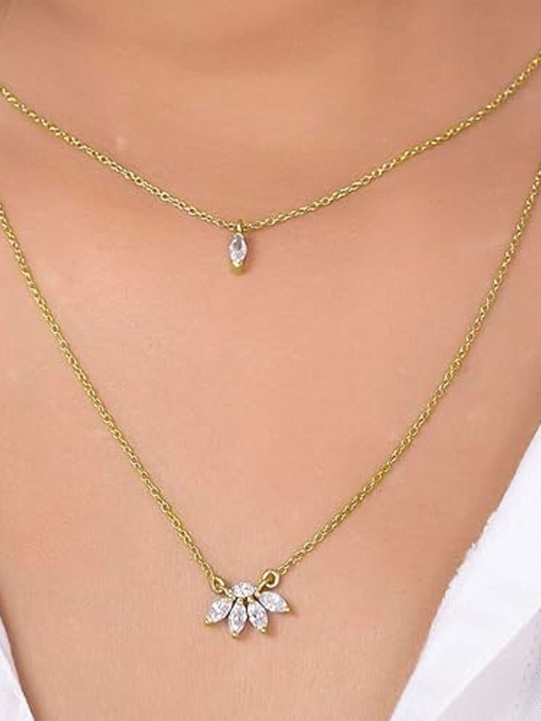 

ROOVI Sterling Silver Gold-Plated Layered Necklace