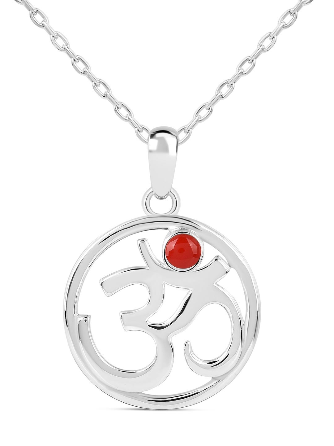 ROOVI 925 Sterling Silver Rhodium-Plated Pendant With Chain