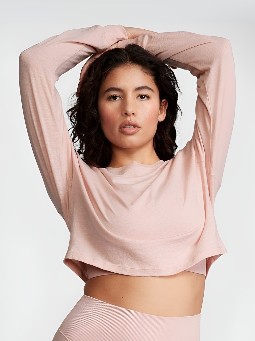 

Victoria's Secret Women Graphic Printed Round Neck Cotton T-shirt, Peach