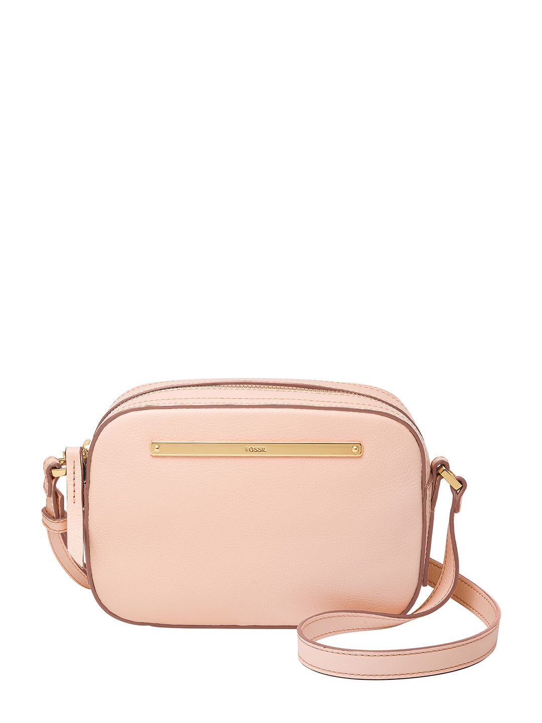 

Fossil Leather Structured Sling Bag with Tasselled, Pink