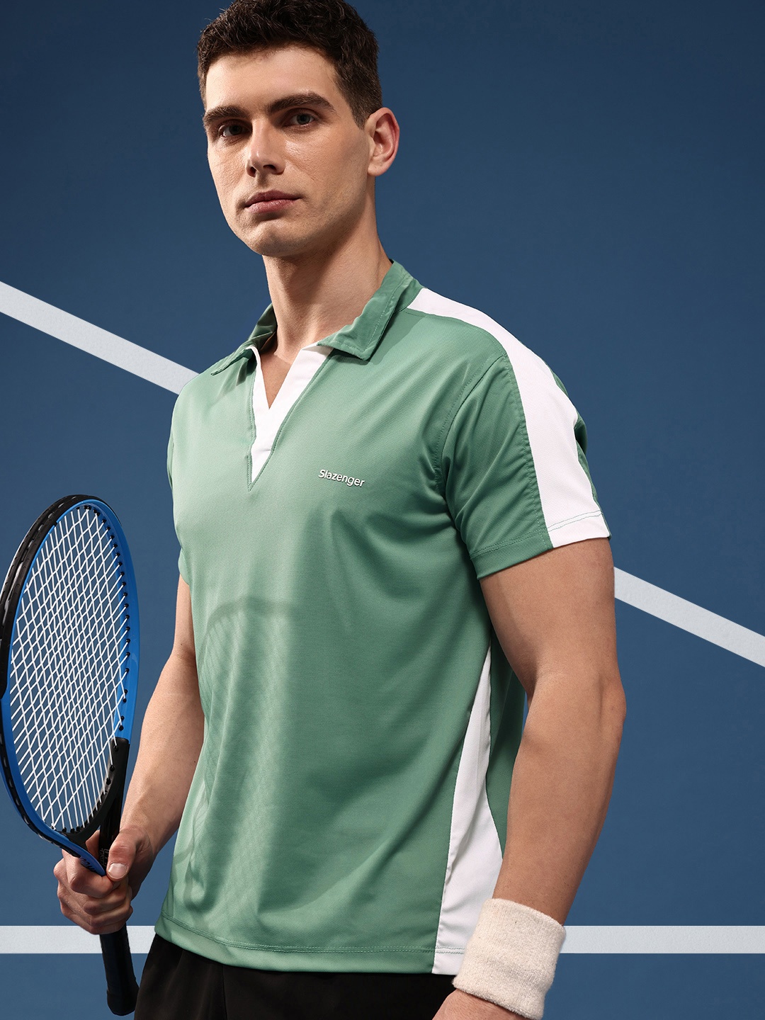 

Slazenger Polo Collar Sports T-shirt, Green