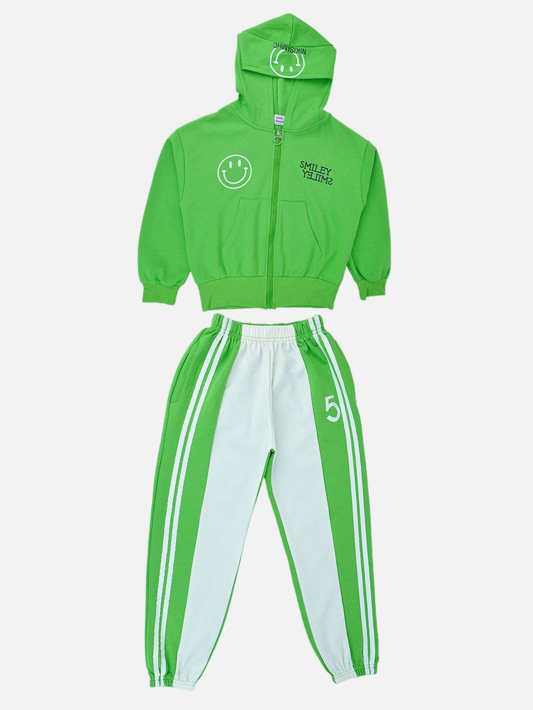 

Little Surprise Box LLP Kids High-Rise Hooded Tracksuit, Green