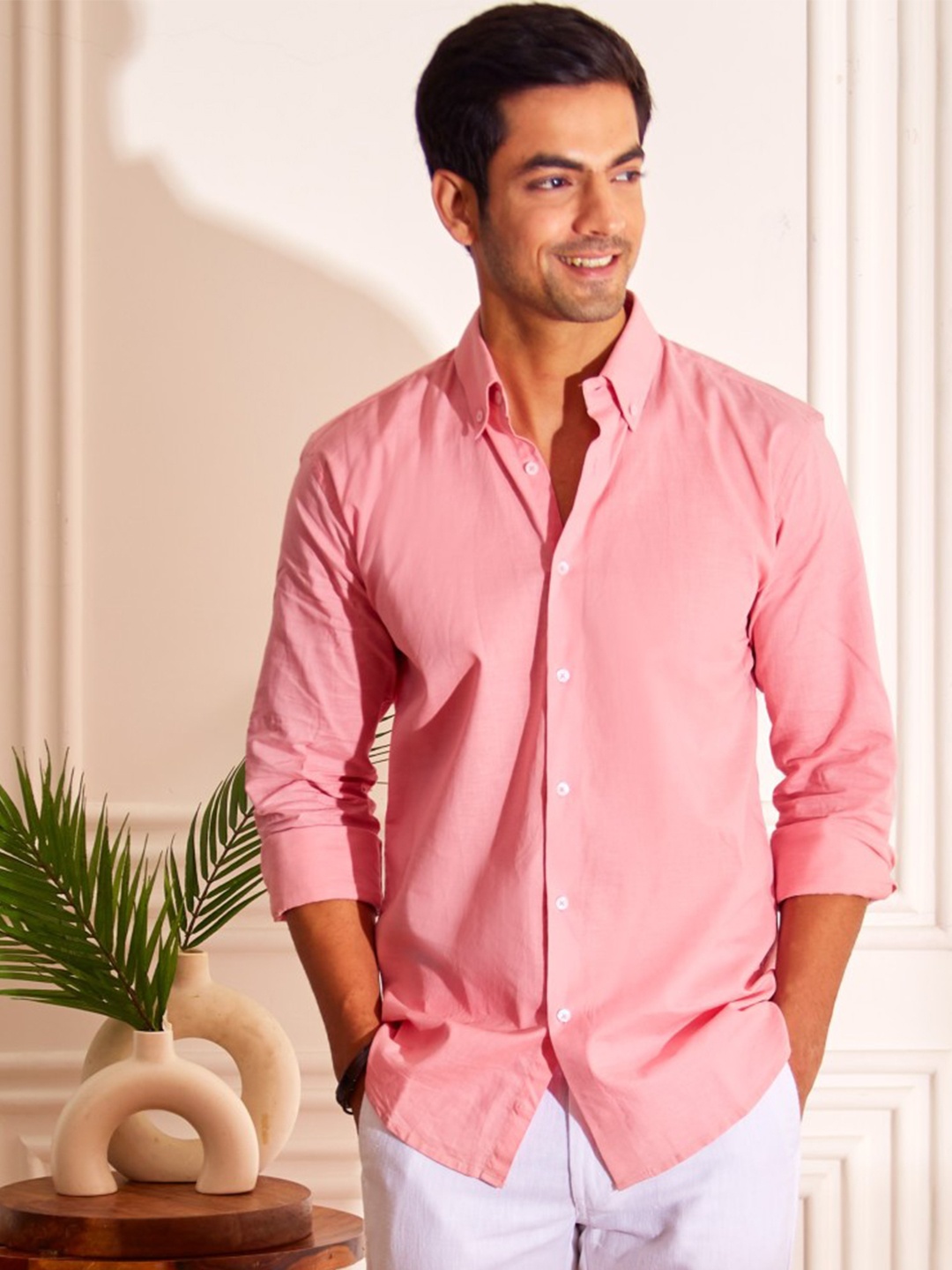 

FREBANO Men Premium Opaque Casual Shirt, Pink