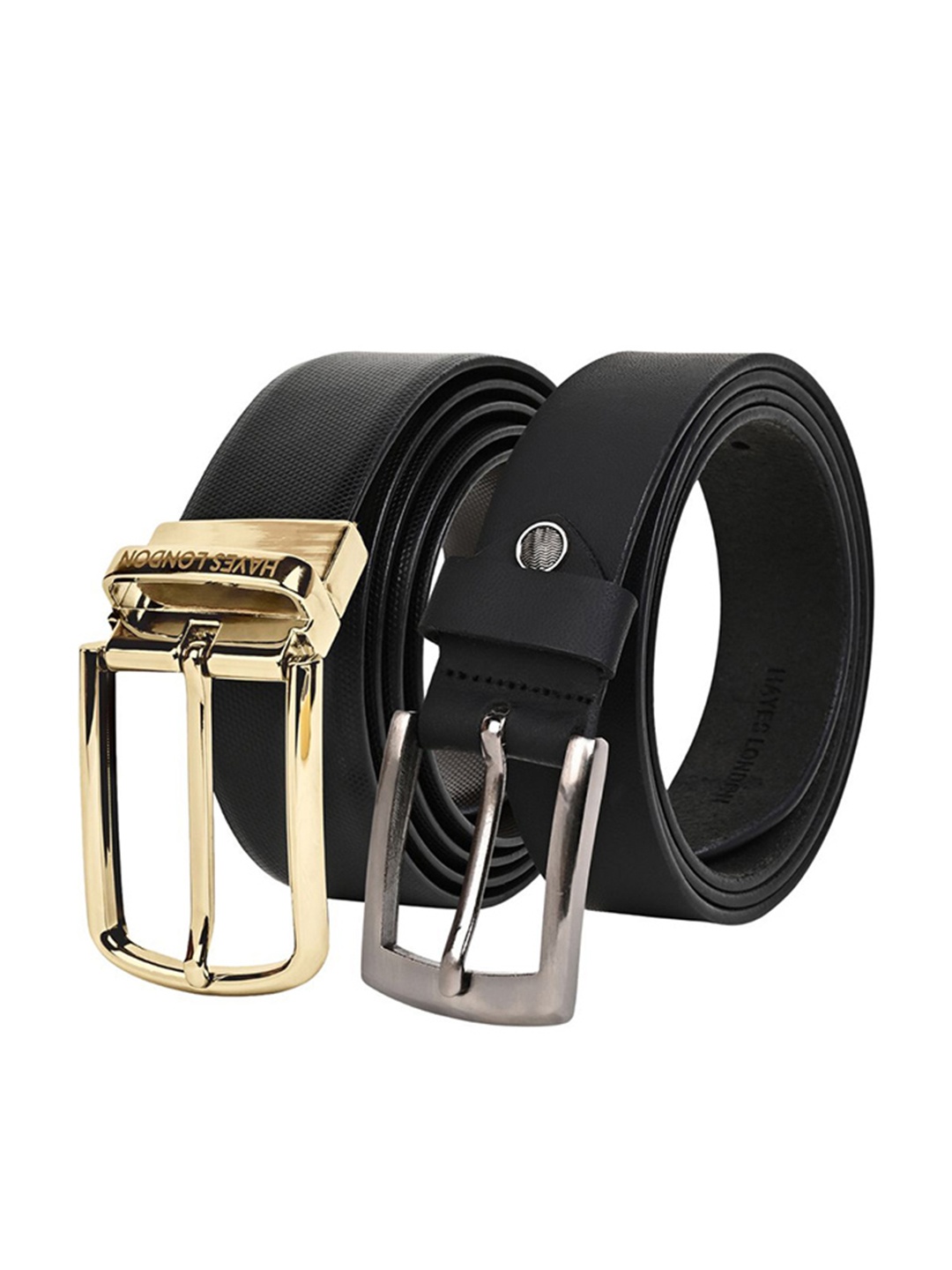 

Hayes London Men Formal Belts Combo Pack of 2 Premium Genuine Leather Belt, Gold