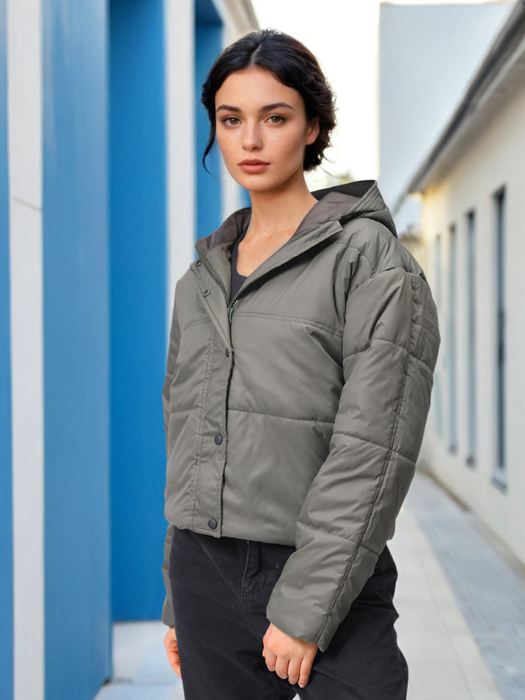 

Freehand by The Indian Garage Co Women Lightweight Puffer Jacket, Green
