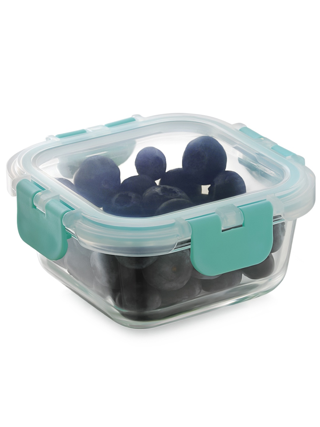 

Magnus Glock Borosilicate Glass Food Square Microwave Safe Container-320ML, Green