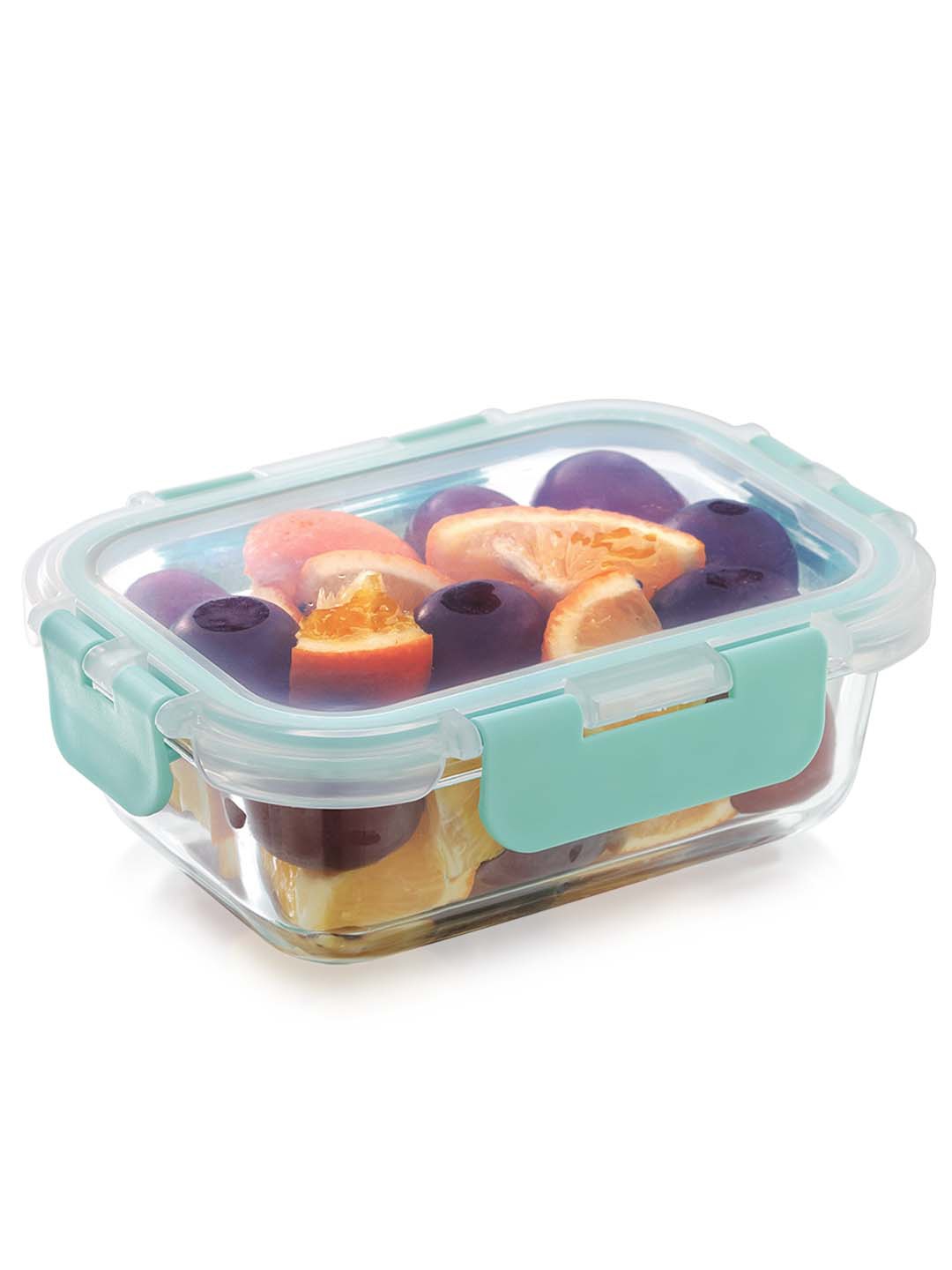 

Magnus Glock Borosilicate Glass Food Rectangle Microwave Safe Container-370ML, Green