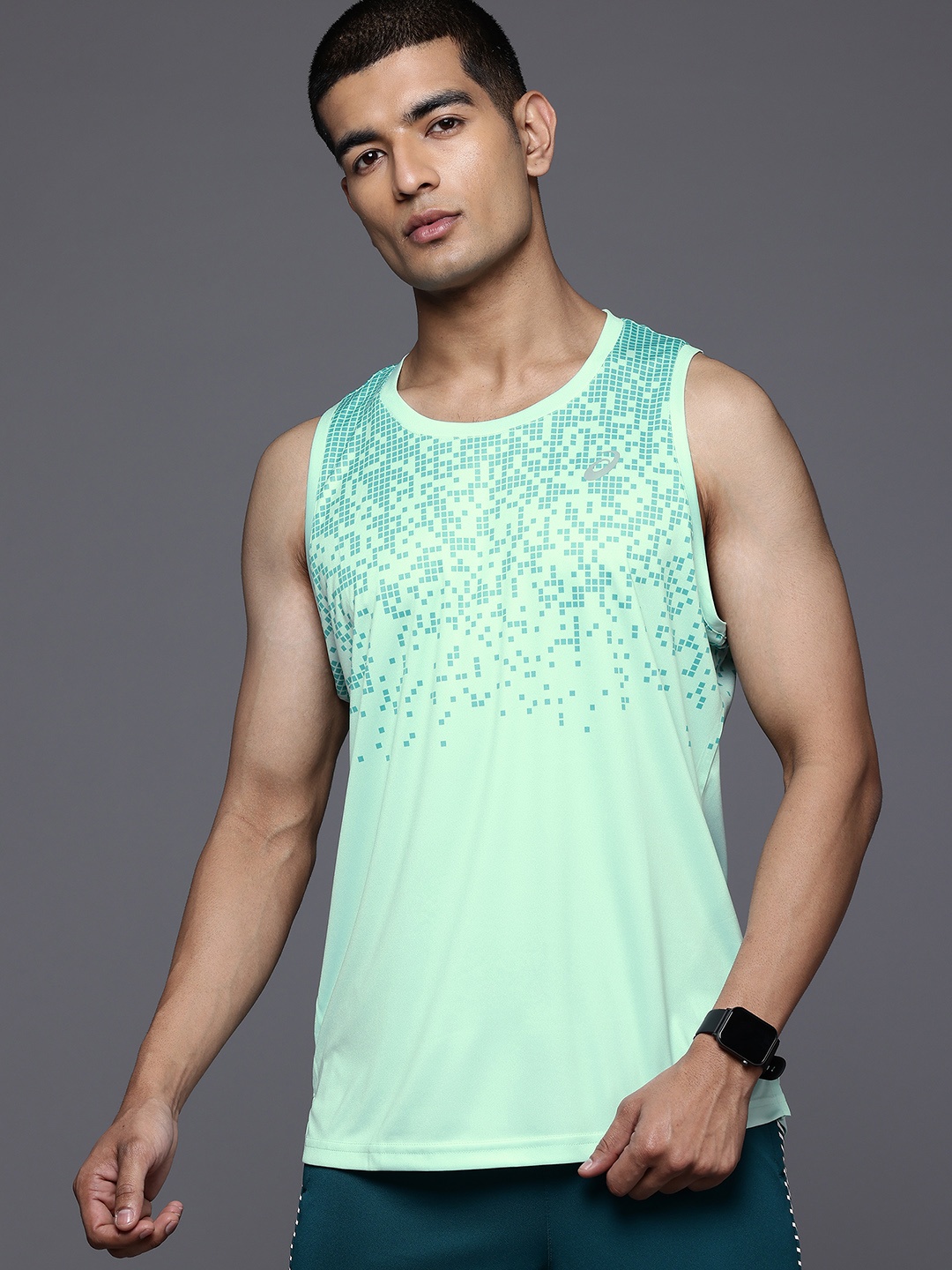 

ASICS Men Printed Running T-shirt, Green