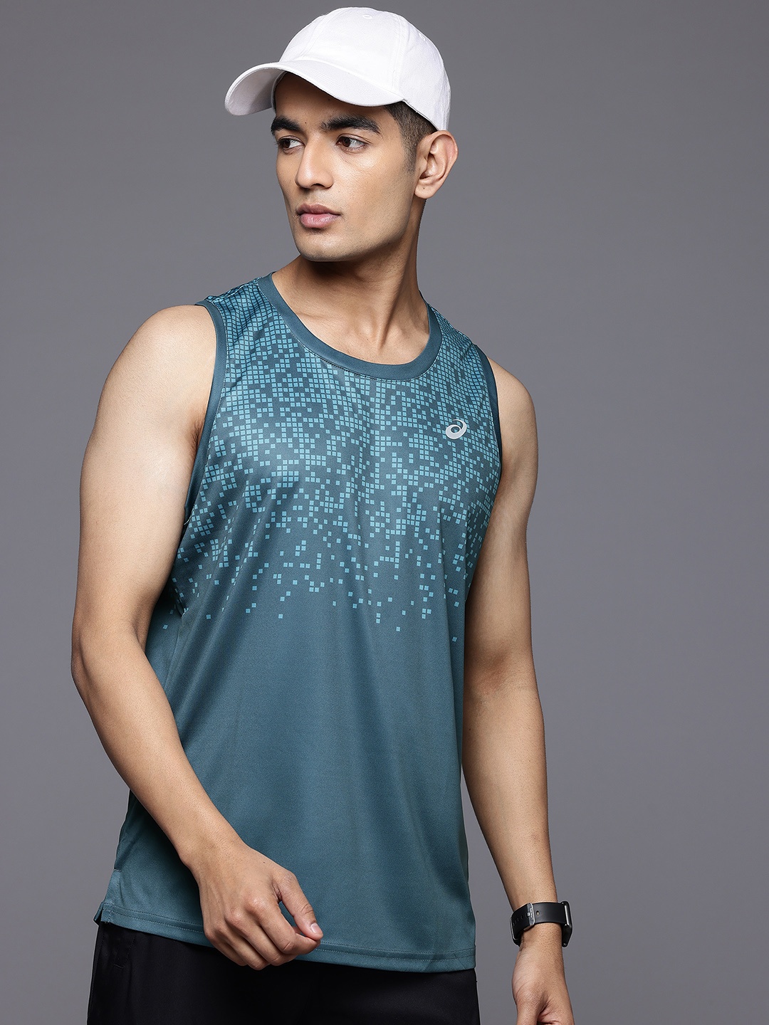 

ASICS Men Printed Running T-shirt, Blue