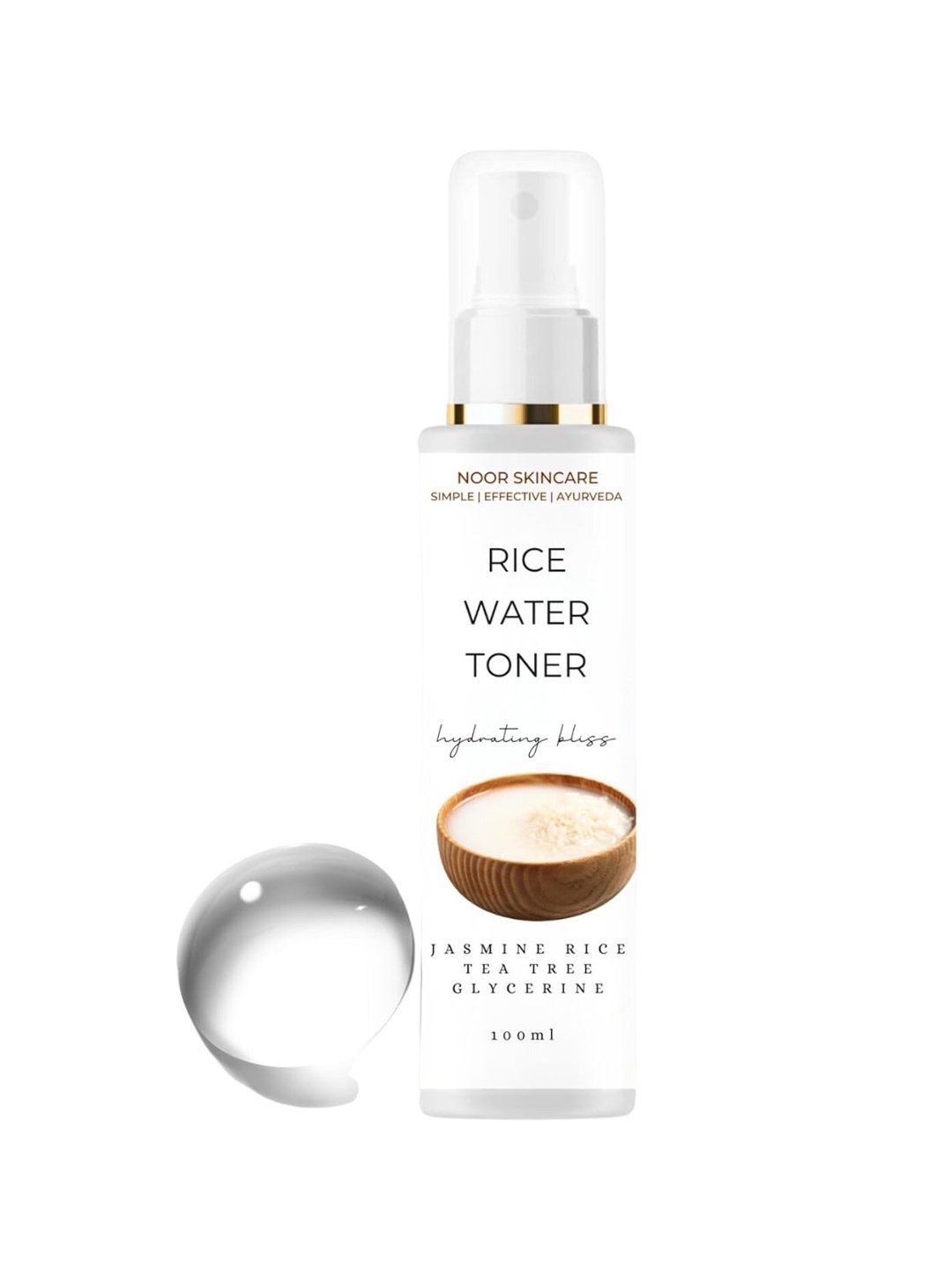 

NOOR SKINCARE Rice Water Milky Toner for Glowing Skin, Reduces Pores, Hydrates - 100 ml, White