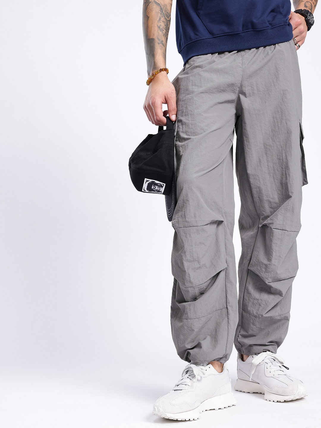 

glitchez Men Urban Dope Parachute Fit Track Pants, Grey
