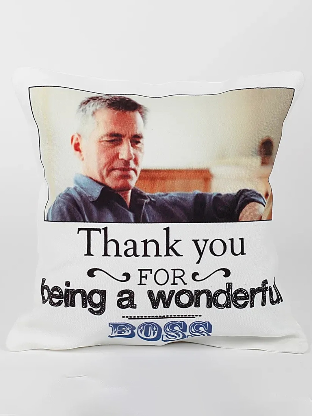 

fnp White & Blue Printed Square Shaped Cushion