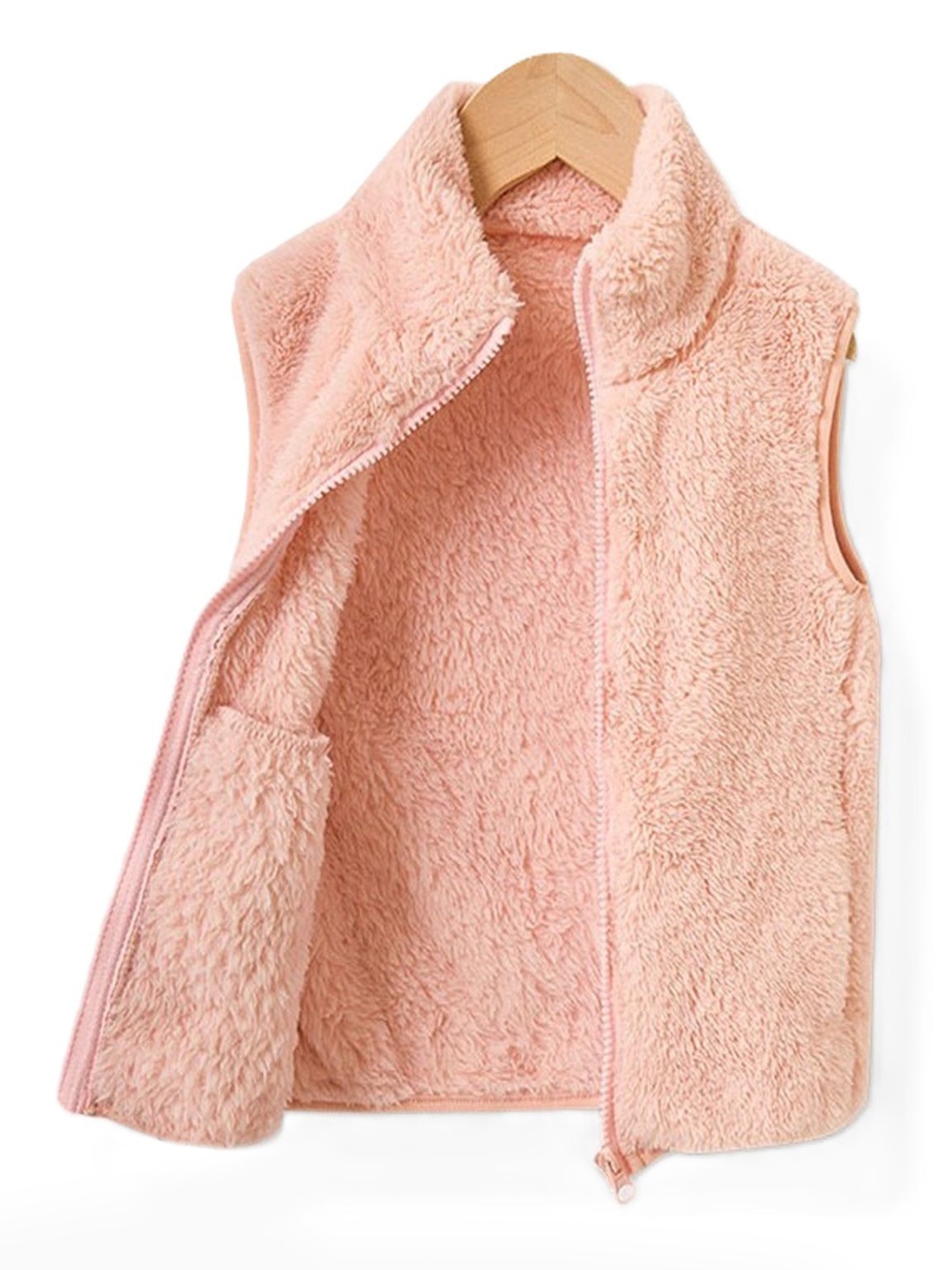 

Xsole Kids Stand Collar Winter Puffer Jacket, Peach