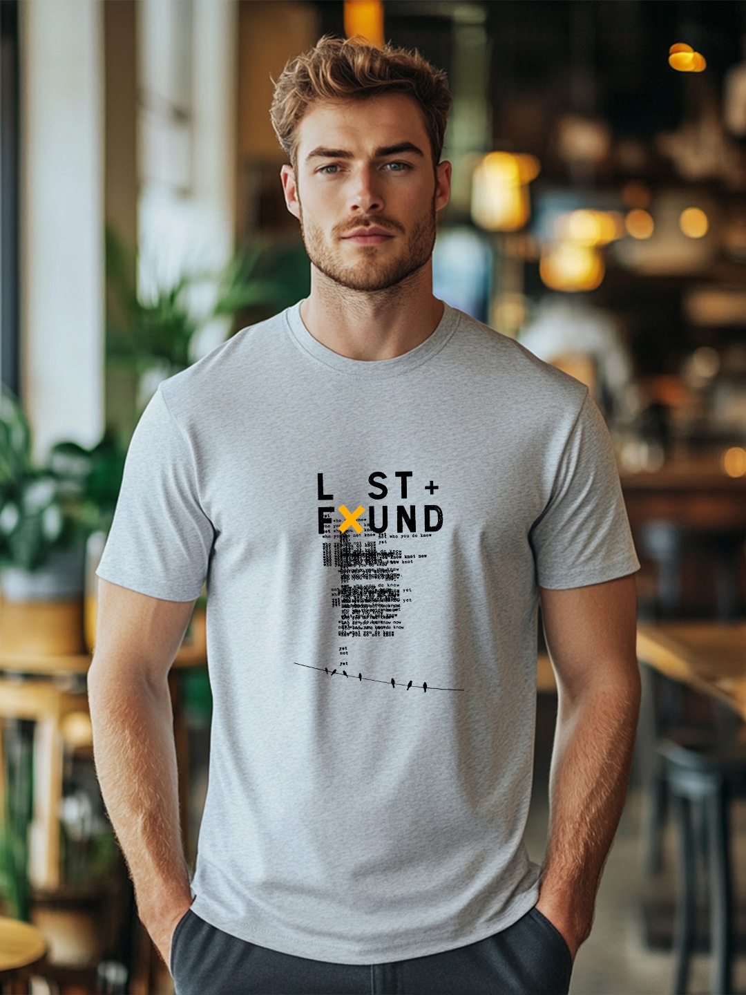 

NOBERO Men Printed T-shirt, Grey