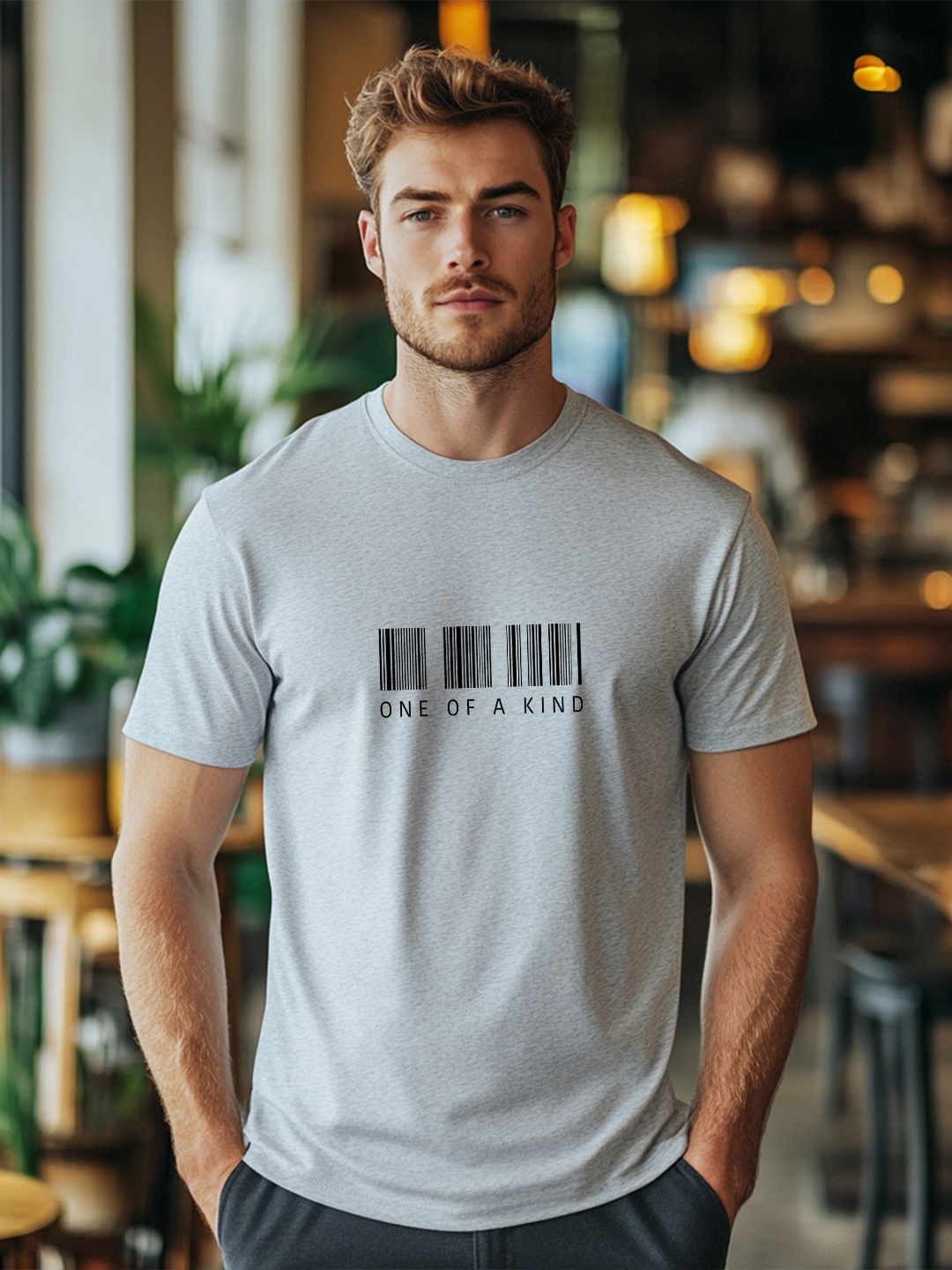 

NOBERO Men Printed T-shirt, Grey