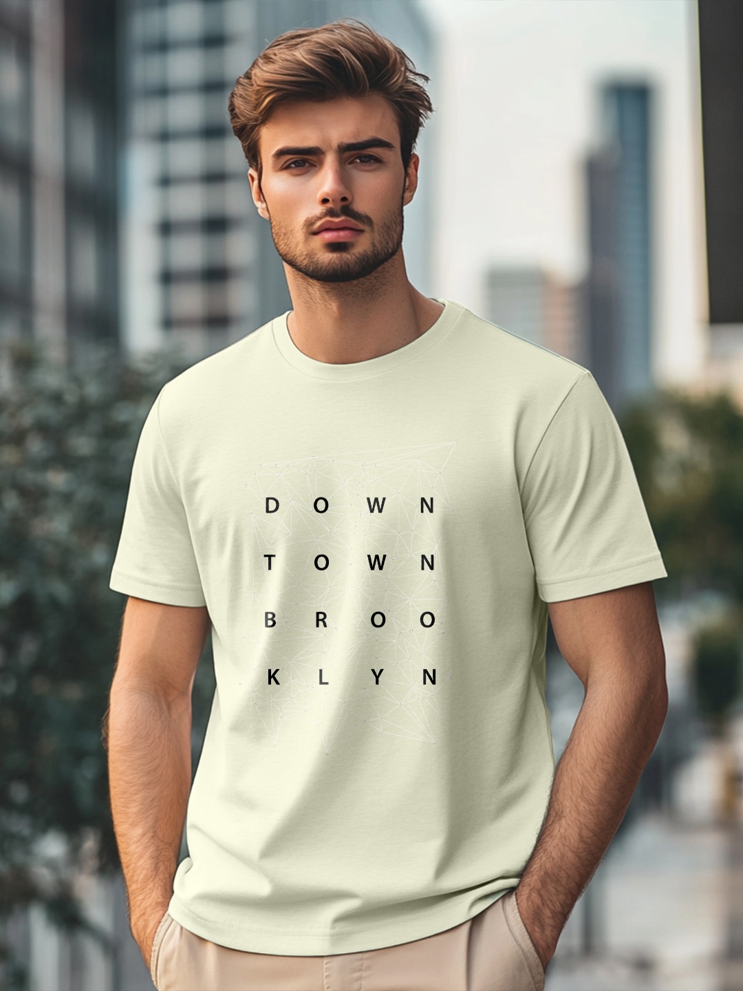 NOBERO Men Typography Printed T-shirt, Green
