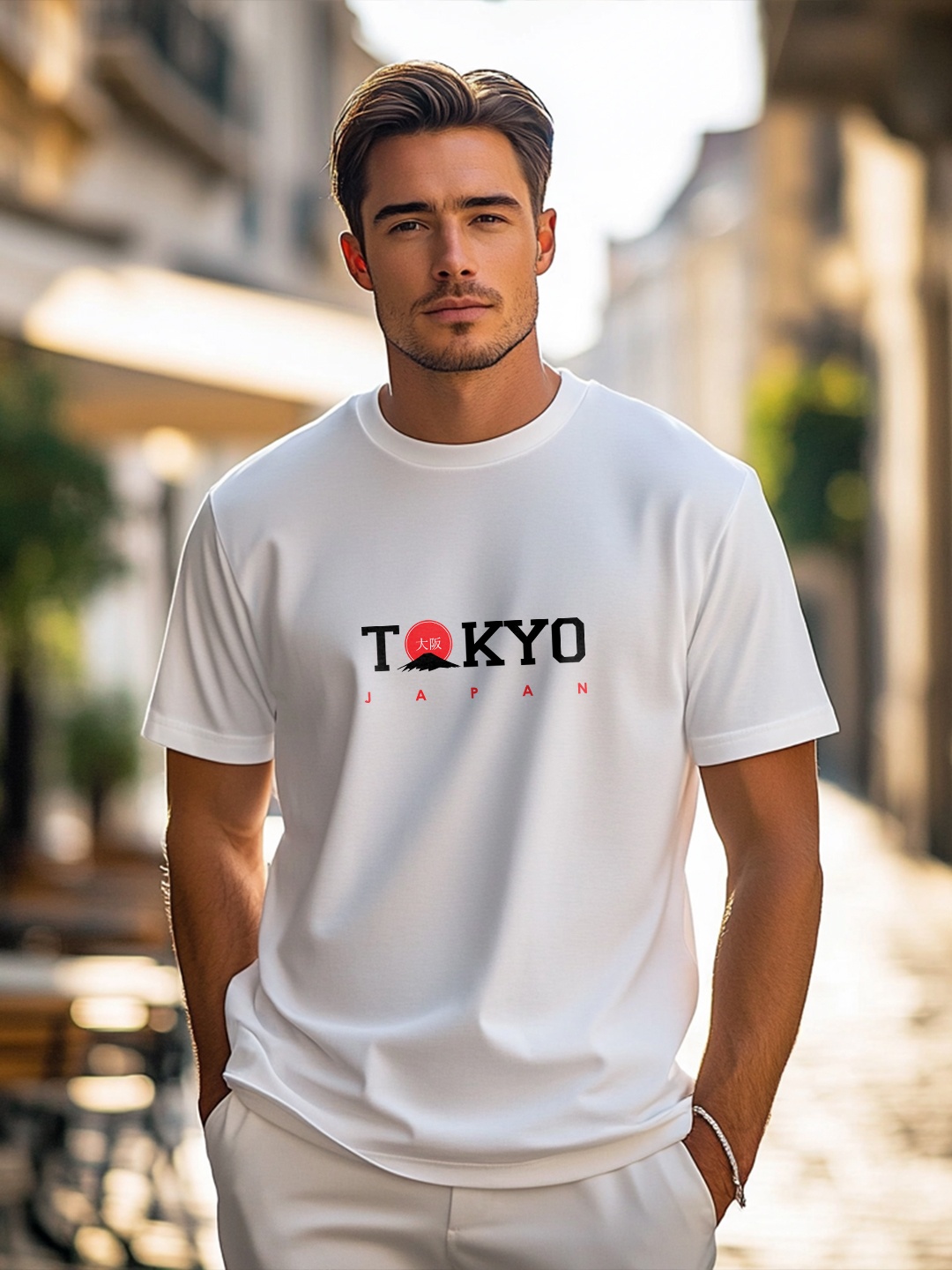 

NOBERO Men Typography Printed T-shirt, White