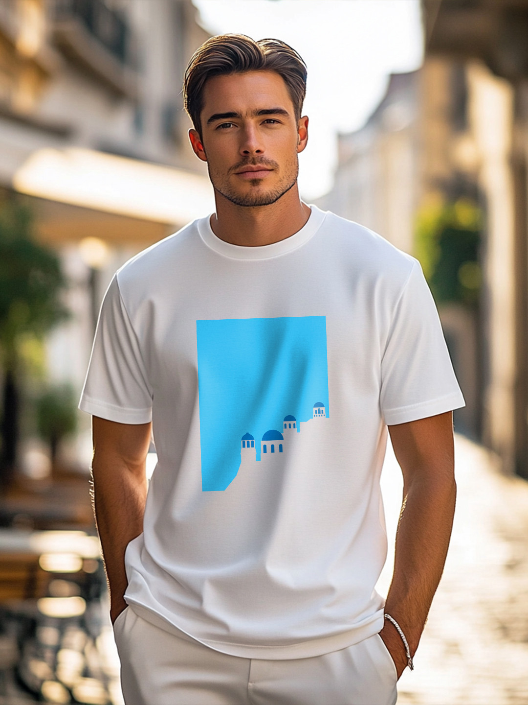 

NOBERO Men Printed T-shirt, White