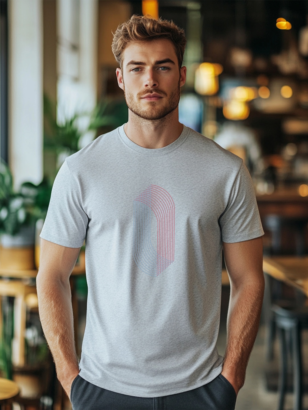 

NOBERO Men Printed T-shirt, Grey