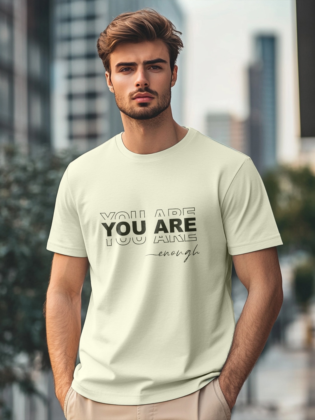 

NOBERO Men Typography Printed T-shirt, Green