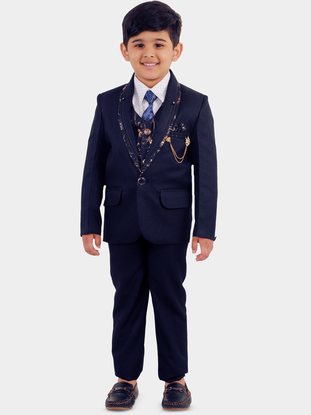 

BAESD Boys 5-Pcs Shawl Collar Single Breasted Suit, Black