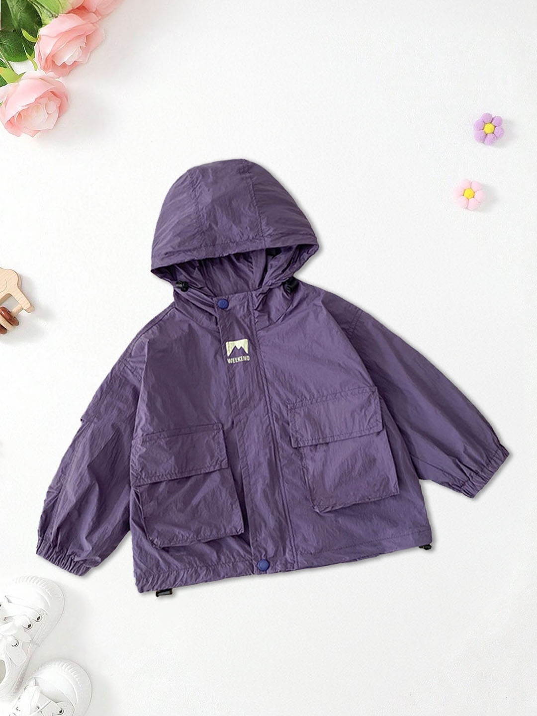 

FOREVER FRIDAY Boys Padded Jacket with Embroidered, Purple