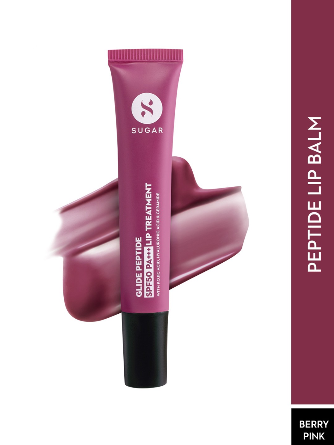 

SUGAR Glide Peptide SPF50 PA+++ Lip Balm Treatment With Kojic Acid - 10ml- Berry Blast 03, Pink
