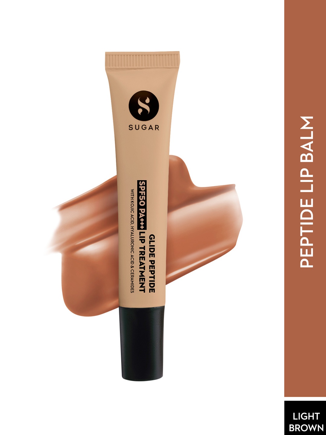 

SUGAR Glide Peptide SPF50 PA+++ Lip Treatment With Kojic Acid - 10 ml - Caramel Crepe - 02, Brown