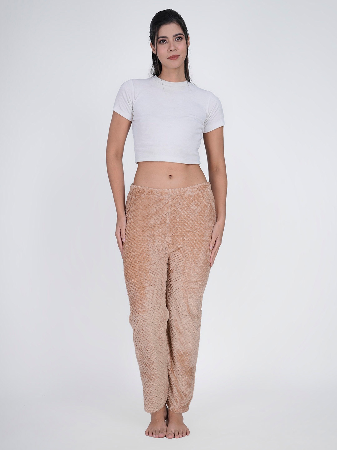 

Aartej Women Mid Rise Winter Pyjama, Brown