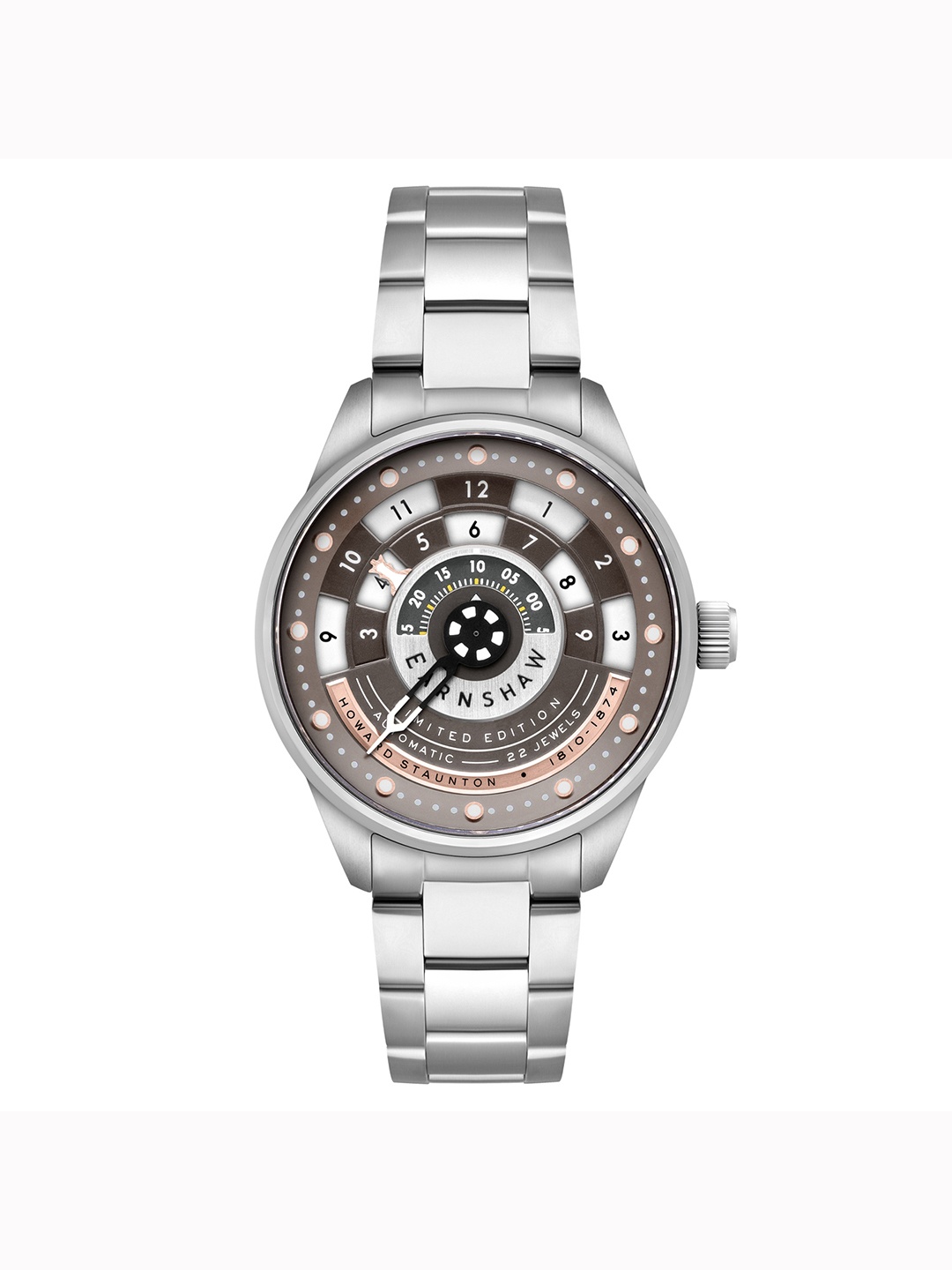 

EARNSHAW Men Brass Dial & Stainless Steel Straps Analogue Automatic ES-8282-99, Grey