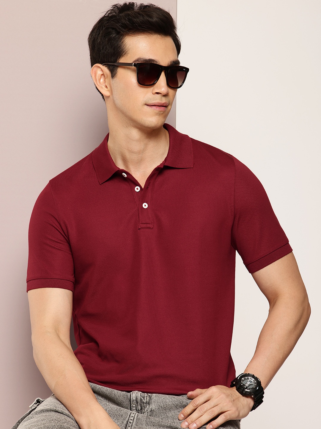 

Kook N Keech Polo Collar Slim Fit T-shirt, Maroon