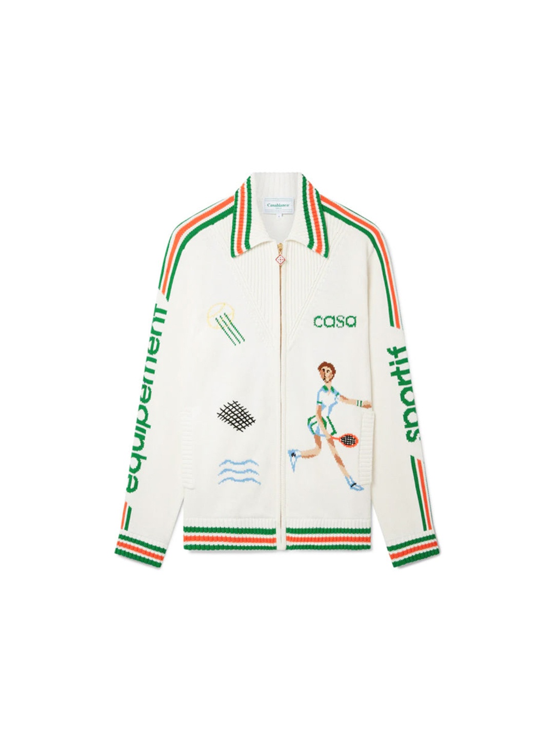 

Casablanca Unisex Le Jeu Intarsia Knit Jacket, White