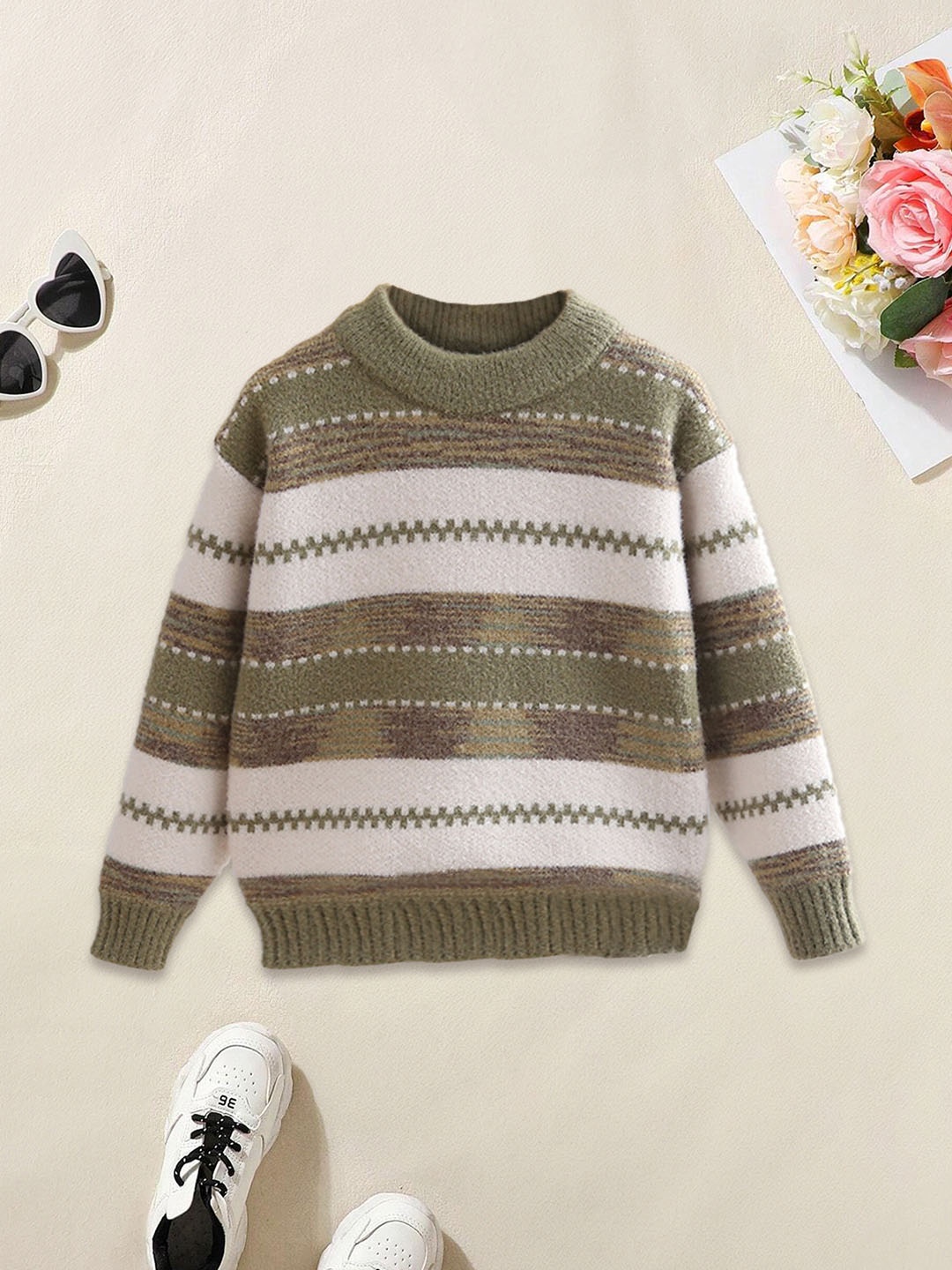 

FOREVER FRIDAY Boys Striped Pullover Sweater, Green