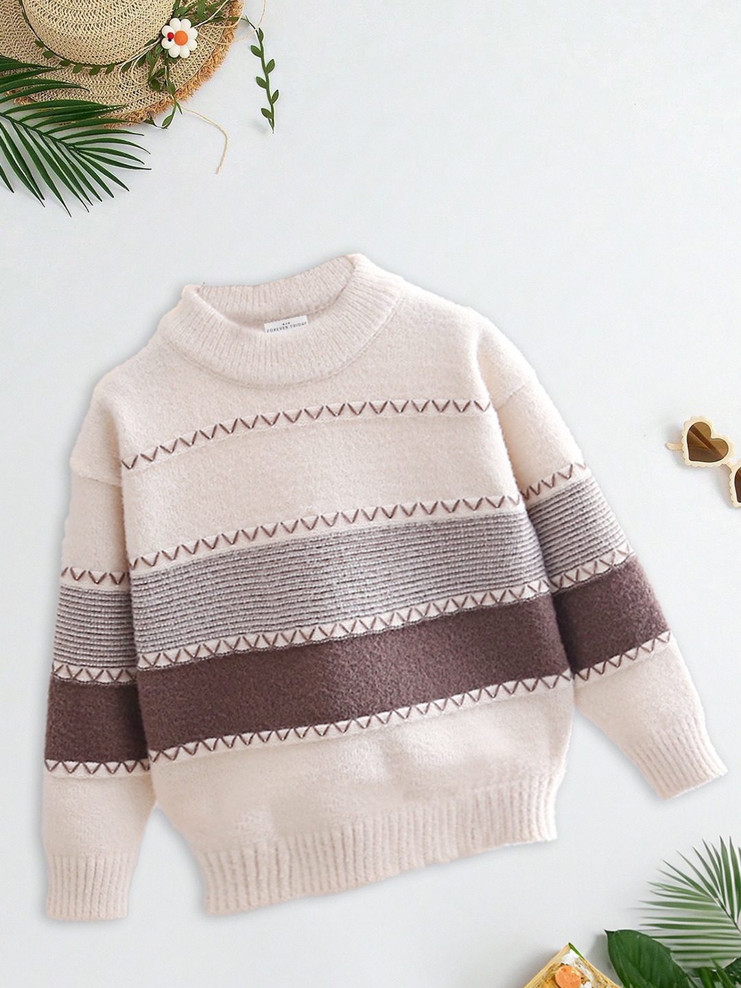 

FOREVER FRIDAY Boys Striped Pullover, Brown